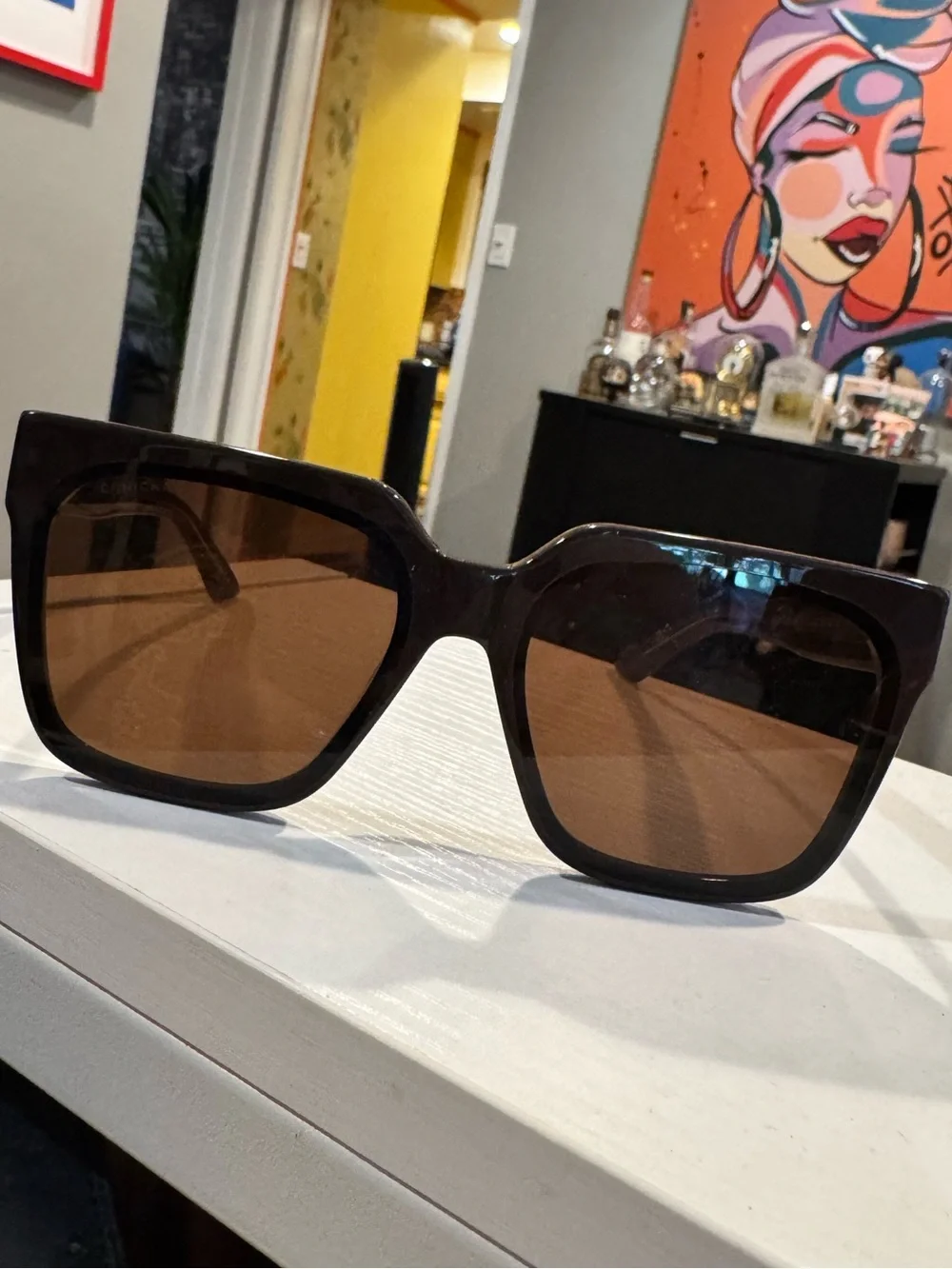Iconica by DIFF - “Thea” oversized shades in “Truffle” (dark brown)